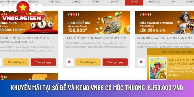 Khuyến mãi tại sảnh cược số đề và keno 