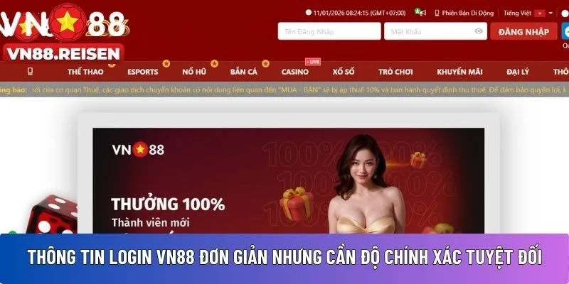 Thông tin login VN88